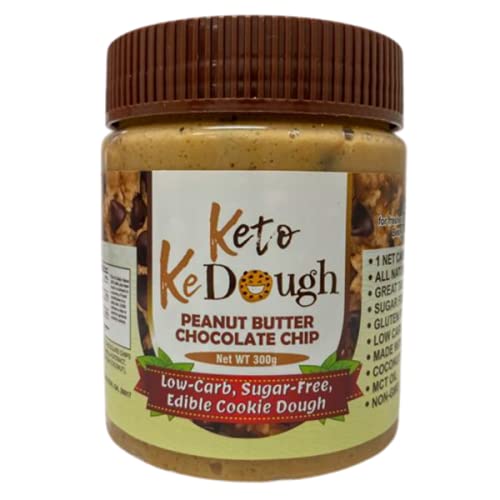 Keto KeDough, Cookie Peanut Butter Chocolate Chip, Low Carb, Sugar Free, Keto Friendly Made with the BEST INGREDIENTS, all natural, no dyes or artificial ingredients or preservatives, 10oZ 1PACK