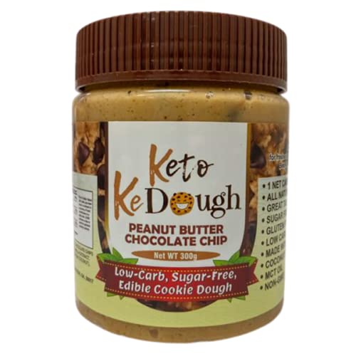 Keto Cookie Dough Peanut Butter Chocolate Chip, Low Carb, Sugar Free, Keto Friendly - Made with the BEST INGREDIENTS, all natural, no dyes or artificial ingredients or preservatives 10 ounces