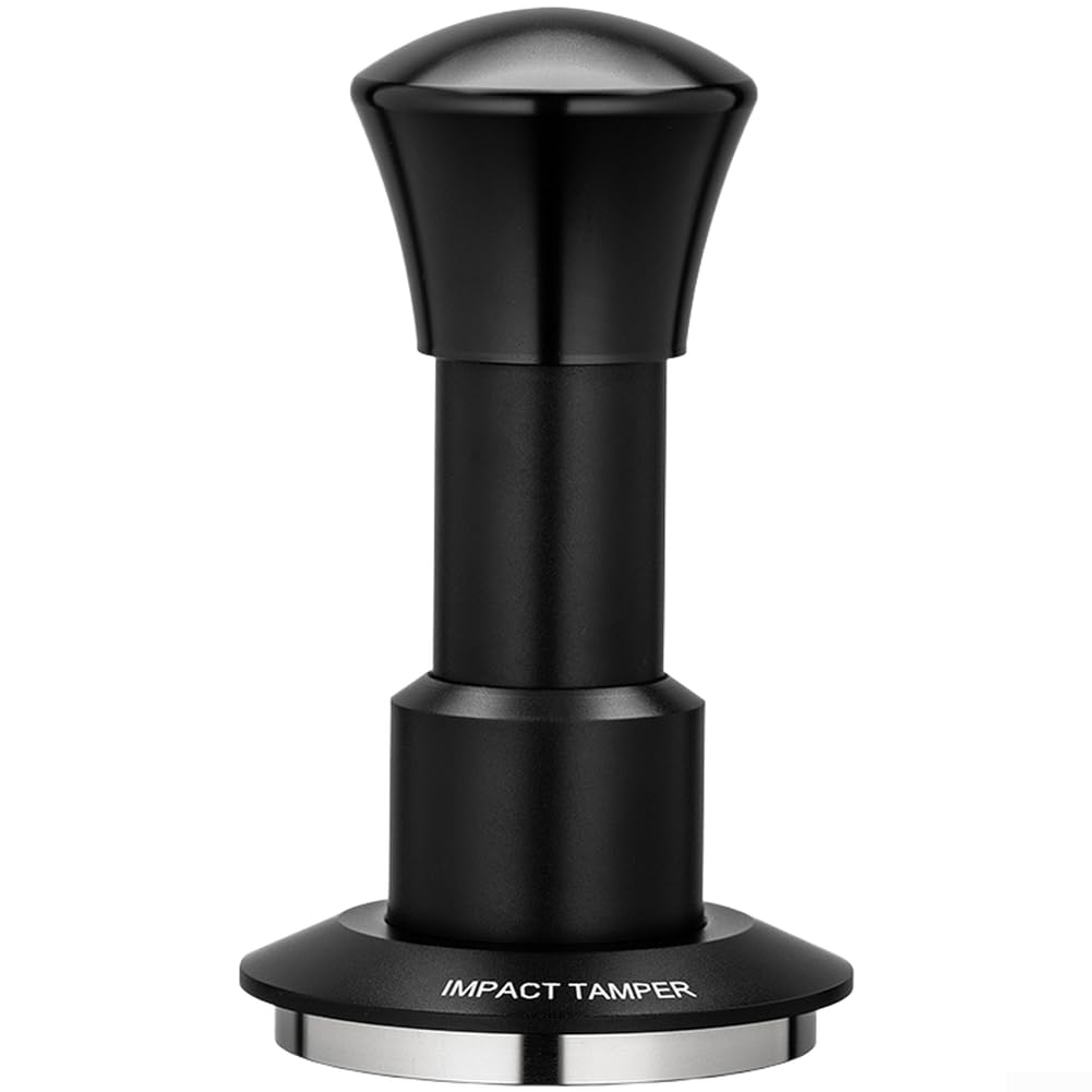 Prensa de café de acero inoxidable QOXEZY con retorno automático de 58mm y 51mm