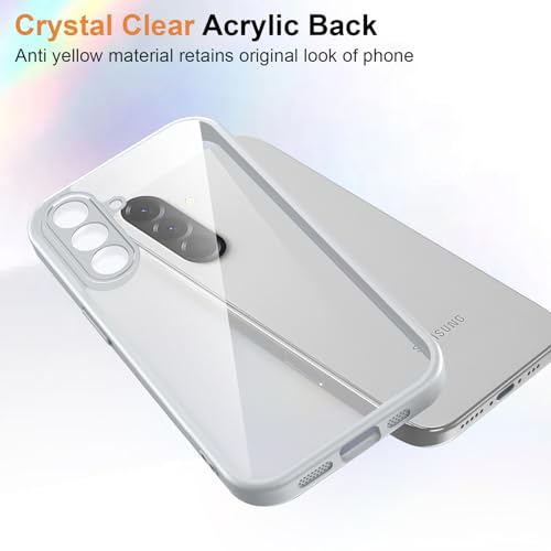 Image of Kapa Hawkeye Clear Slim Tough Back Cover for Samsung Galaxy M36 / F36 5G | Camera Lens Protector Anti Yellow Shockproof Clear Hybrid Case Cover (Grey Sides)