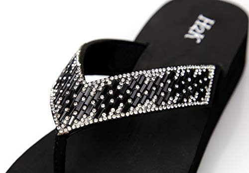 JJ Special Flop Flops Rhinestone Light Platform Wedge Shoe Wedding Sandals - Image 3