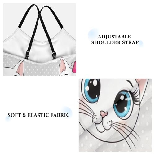 Cute Cartoon Cats Child Girl Swimsuit with Adjustable Shoulder Strap, Beach Swimsuit, 3-103