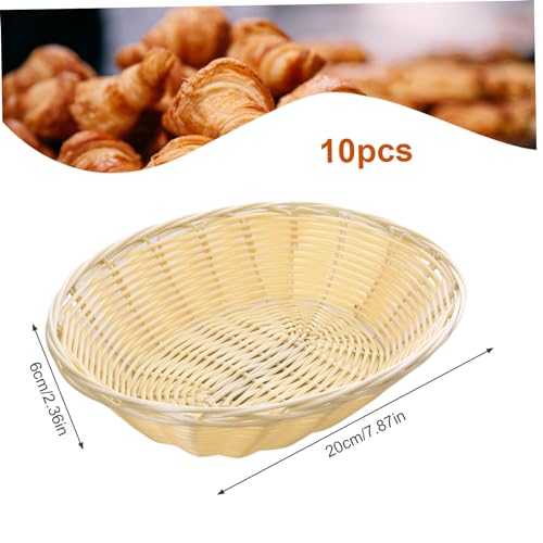 Cestas de pan ovaladas para mesa pack de 10 piezas en plastico resistente de 20 cm 4