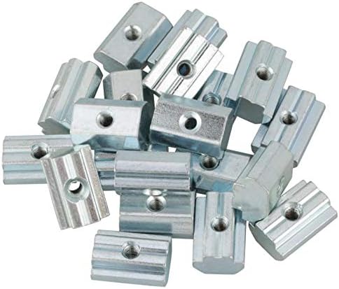 20Pcs M6 M8 T-Slot Sliding Nut Zinc Plated Carbon Steel Hammer Head Square Nut 40 Type Aluminum Profile Nut Fastener Hardware - (Size: M6)