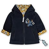 sigikid jacke fleece Die Jacke besteht aus dunkelblauem Polarfleece und innen aus senfgelbem Single Jersey mit mediterranem Alloverprint