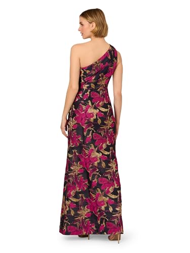 Adrianna Papell Women's One Shoulder Jacquard Dress2