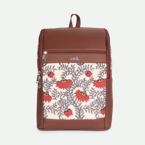 Image of ZOUK Amalia Unisex Vegan Leather Laptop Backpack (Large) | Stylish Office & Travel Backpack for Men & Women | Fits 15-inch Laptop |