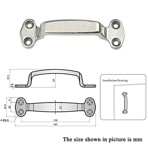 Image of SAIYEN Heavy Duty Marine Grade Handle Stainless Steel Lift Grab Pull Handle,5-3 /4 Inches