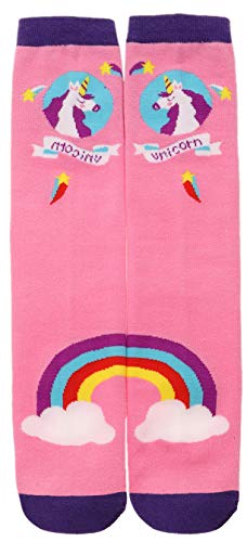 Girls Knee High Socks 6 Pairs Animal Pattern (3-12 Years Old, Animal F)