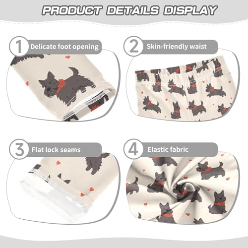 Dog Bows Girls Leggings,Workout Leggings for Girls Toddler Athletic Legging Size for 3-10T3