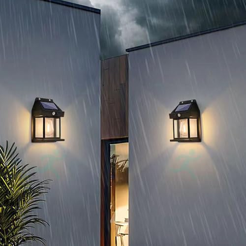 Applique murale solaire extérieur IP65 étanche et ses 3 modes LED avec détecteur de mouvement