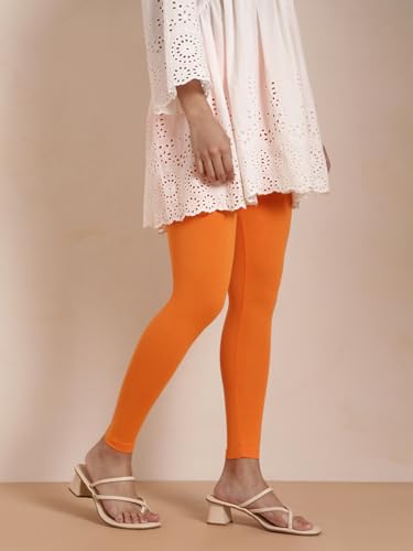Image of TWIN BIRDS Super Stretchable Cotton Elasthane Fabric Ankle Length Leggings for Women