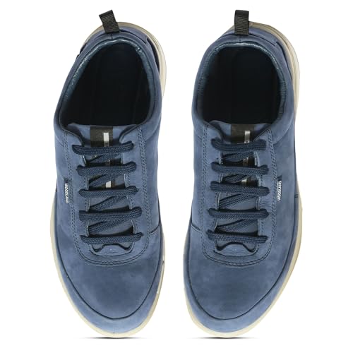 Image of Woodland Men's Paris JEANSBLUE Leather Sneaker (GC 3236119)