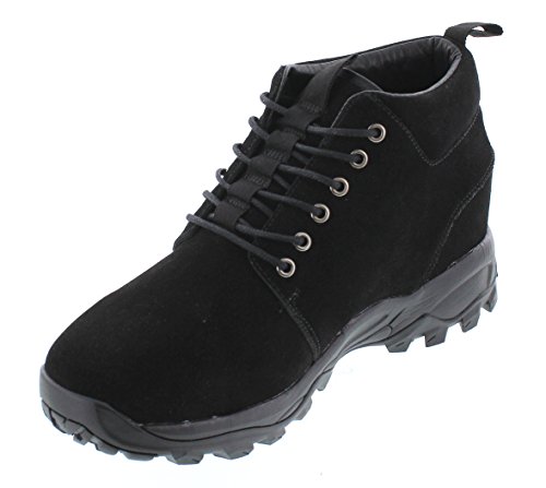 Image of CALTO - H7222-3.2 Inches Taller - Height Increasing Elevator Shoes - Black Boots (7 D(M) US)