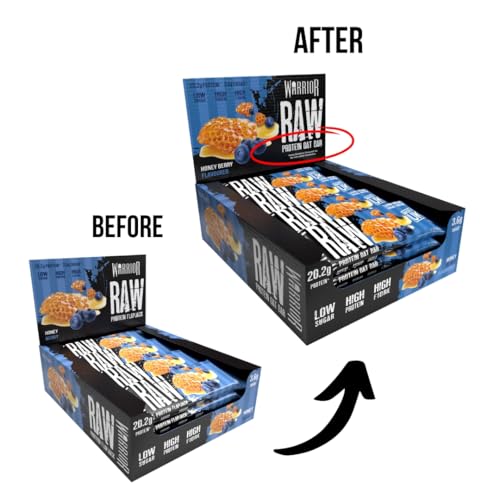 Warrior Raw Protein Bars – 12 x 75g High Protein Snack – High Fibre, Low Sugar – Ideal Meal Replacement or Healthy Nutrition Energy Snacks - Oat Bar Flapjacks – UK Made (Honey Berry) - Image 5