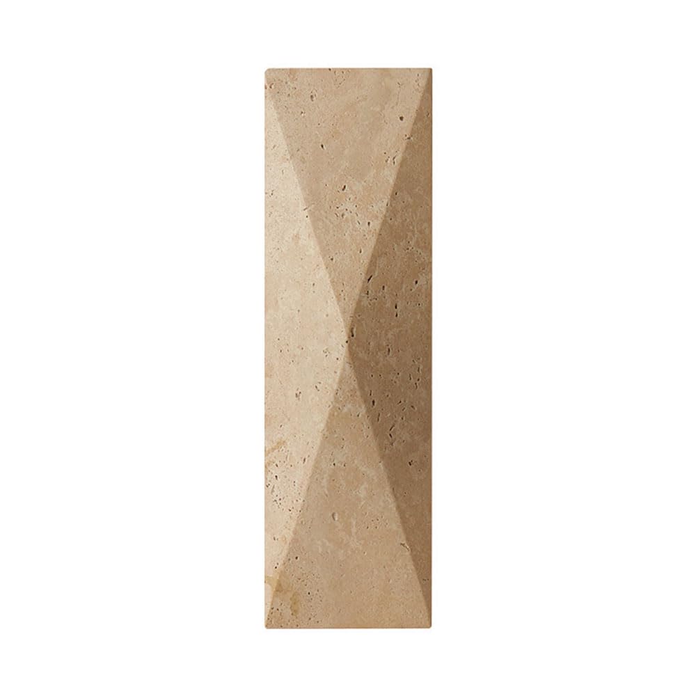 GUOGUOSM Nordic Industrial Style Wall Lamp, 12.6in Rectangular Yellow Travertine Wall Sconce, LED Light Source Natural Stone Wall Light, Bedside Dressing Table Corridor Decorative Light Fixtures