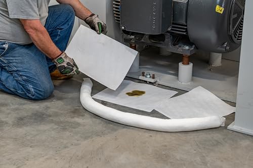 Image of White Oil-Only Meltblown Pads, Heavy Weight, 100 Count, 15 inchx17 inch, Highly Absorbent, Hydrophobic