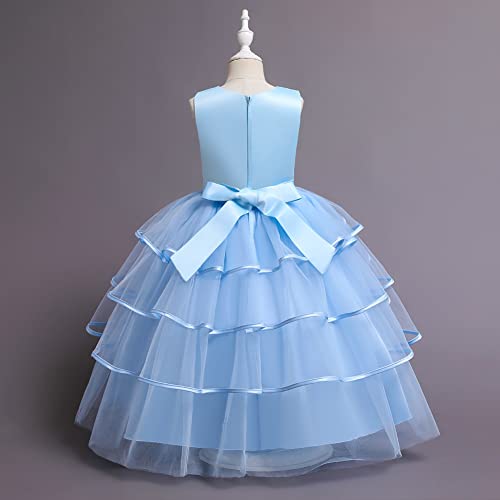 Disfraz largo de princesa retro con apliques de gala infantiles 4