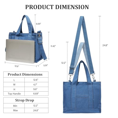 Bolso Tote de mezclilla para mujer miniatura 2
