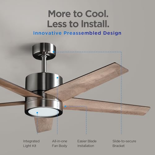 Vagizm CEILING FAN FOR MEN BEDROOM Ceiling Fan 52'' With Light: Modern Remote Control Fans Downrod Mounted thumb #6