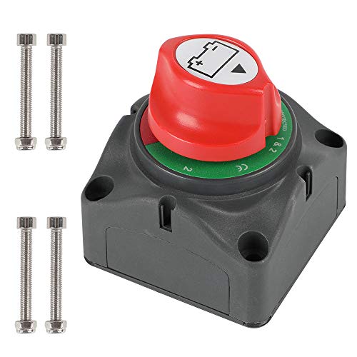 Horsmile 1-2-Both-Off Battery Switch, 12V 24V 48V 275/1250 Amp Battery Kill Switch, Waterproof Heavy Duty Battery Isolator Disconnect Switch, Master Cut Off Power for Marine Boat RV ATV Auto Truck