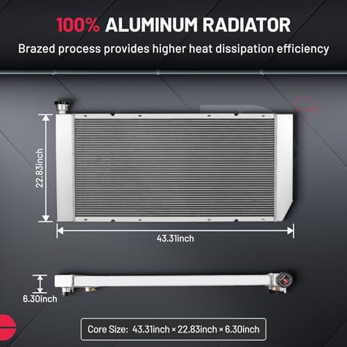 Image of BDFHYK DPI1520 3ROW-44mm Aluminum Radiator Compatible with for 1994-2000 Cadillac Escalade,Chevy C1500 Suburban /C2500 /C2500 Suburban /C3500,GMC K1500 /K1500 Suburban /K2500 /K2500 Suburban /K3500 /Yukon