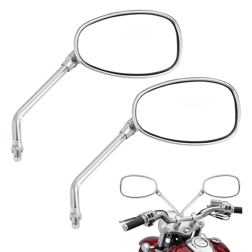 Espejos retrovisores de moto cromados M10 M8 universales para manillar de scooter y street bike