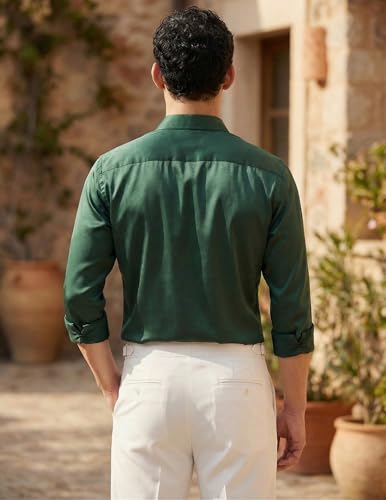 Image of IndoPrimo Men's Stylish Satin Shirt for Party, Formal, Daily and Casual Wear Full Sleeve Shirt for Mens - Trio