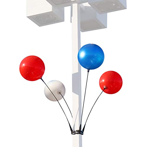 DuraBalloon - Weatherproof Reusable Balloon Light Pole Kit (4 Pack) - Helium Free Plastic Outdoor Balloons