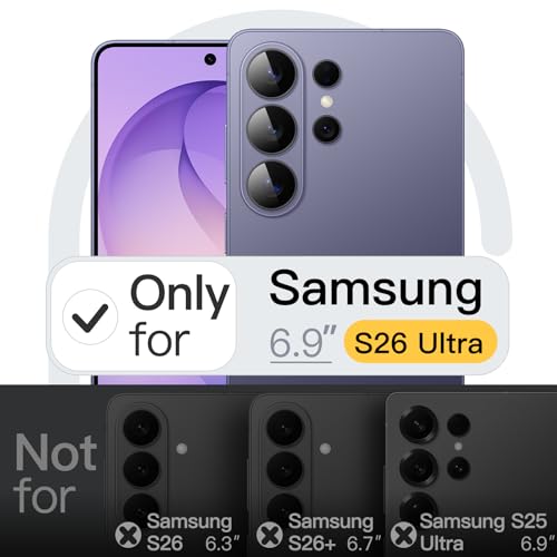 Image of JETech Slim Cover Case for Samsung Galaxy S26 Ultra, Compatible with MagSafe, Anti-Slip Grip & Full Camera Lens Protection, Soft TPU Protective Phone Cover, Shockproof (Heron Purple)