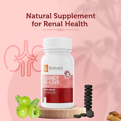 Image of Krishna's Kidney-Re Live Tablets - Advanced Kidney & Urinary Health Support Formula, 60 Tablets (Pack of 1)