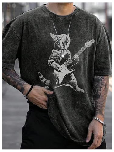 Verdusa Oversized Graphic Tshirts for Men Vintage Tees Drop Shoulder Short Sleeve Punk Washed Casual Tops3