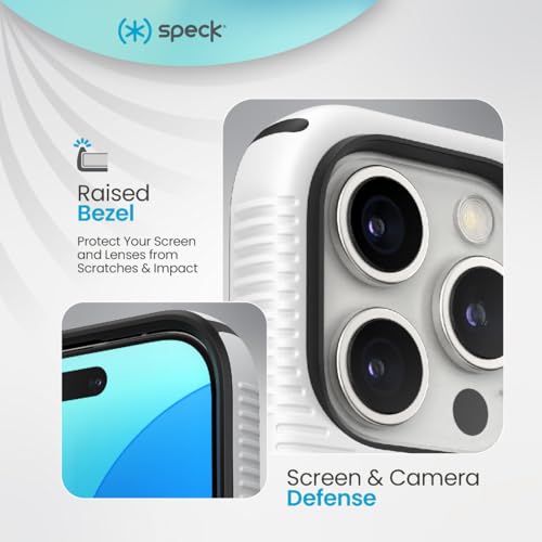 Image of Speck CandyShell Grip Case - iPhone 16 Pro Slim MagSafe - White /Black