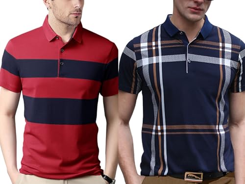Image of Noble Monk Men's Polycotton Regular Fit Polo T-Shirt Half Sleeves |Polo Collar | Casual T-Shirt