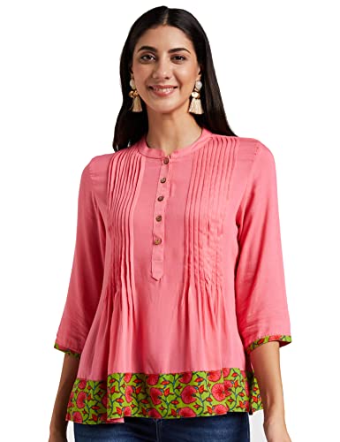 Image of Amazon Brand - Myx Women Cotton Regular Fit Short Kurti (Available in Plus Sizes)