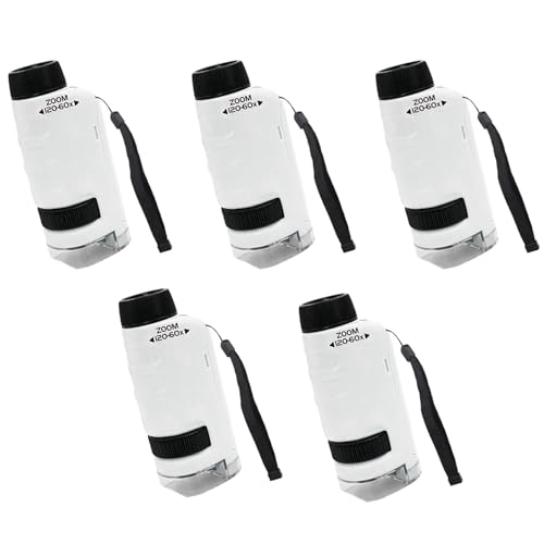 Hlsicnalm(ヘルシンキ) 5X ミニラボスターミニスコープキッズ、ミニラボスター携帯用顕微鏡、ミニラボスターポータブル顕微鏡(ホワイト)