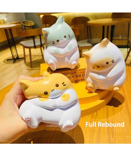 Image of Squishy Toy, Taba Squishy, Squishy Biscuit Squishy Fidget Toys Fufu Taba Stress Ball Squeeze Toys Anxiety Relief for Women /Men Stocking Fillers Birthday Gifts163 (Orange(cat))