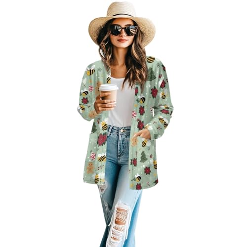 Image of Women's Open Front Cardigan Long Sleeve Loose Sweater Lightweight Soft Cardigan Jackets