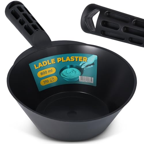 Instalguru Pala Albañil Mortero 0,8 L Mango Plástico Resistente Hormigón Cemento Enlucido Construcción Herramienta Manual Cucharón Pequeño Trabajo Reformas