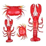 JUMPLAWN 仿真海鮮模型点 軽量耐久プラスチック製リアルカニ ロブスター 魚槽水槽装飾用 環境 無臭インテリア 向け
