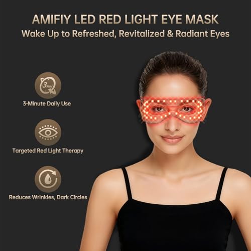 Image of Red Light Therapy for Eyes, 4-in-1 3 Minutes Treatment Under Eye Red Light Mask, Targets Fine Lines, Eye Bags, Wrinkles & Dark Circles, Rejuvenating Eye Massager for Men Women (Black)