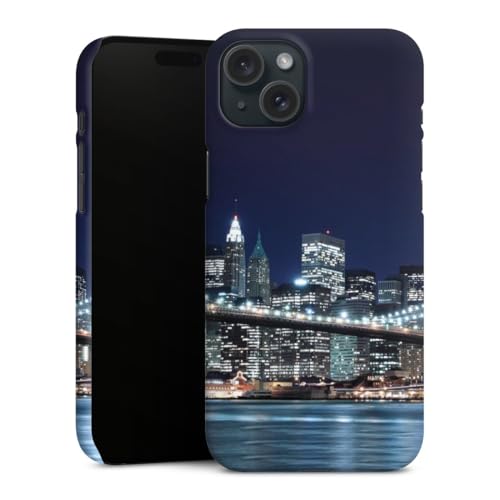 Housse iPhone 15 Plus New York Brooklyn Bridge DeinDesign coque rigide protection intégrale