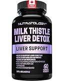 Nutratology® Milk Thistle Liver Detox Supplement | Canadian Made | Helps Support Liver Function | Formulated With Milk Thistle Extract, Artichoke, Dandelion & Turmeric For Maximum Efficacy - 60 Caps