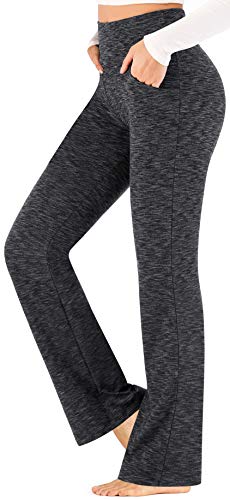 Ewedoos Bootcut Yoga Pants For Women High Waisted Yoga Pants With Pockets For Women Bootleg Work Pants Workout Pants Charcoal #TOP13