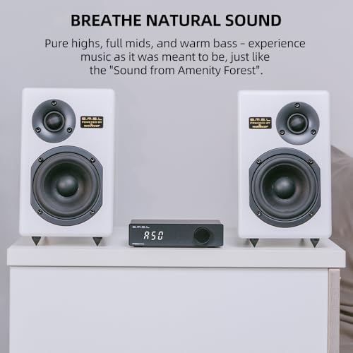 Image of SMSL Bookshelf Speakers Tabebuia, Studio Hi-Fi Speakers for Home Audio Wavecor Custom Drivers, 100 Watts Per Channel, Audiophile HIFI Two-Way Bookshelf Desktop Surround Passive Speaker, Black (Pair)