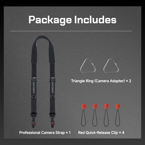 Image of VSGO Black Snipe Pro Camera Shoulder Strap -- DSLR Camera Strap & Quick-Release Camera Harness, Adjustable & Comfortable, Fits DSLR & Mirrorless