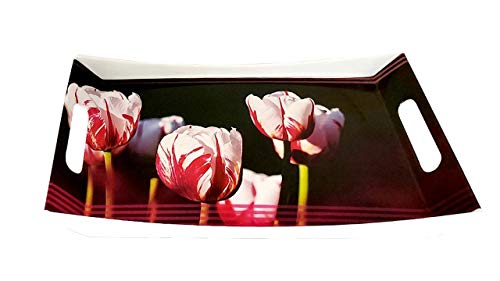 Image of UPC Preimum Melamine Break Resistant Serving Tray Set Flora Shape Modern Designs(Set of 3 S,M,L)