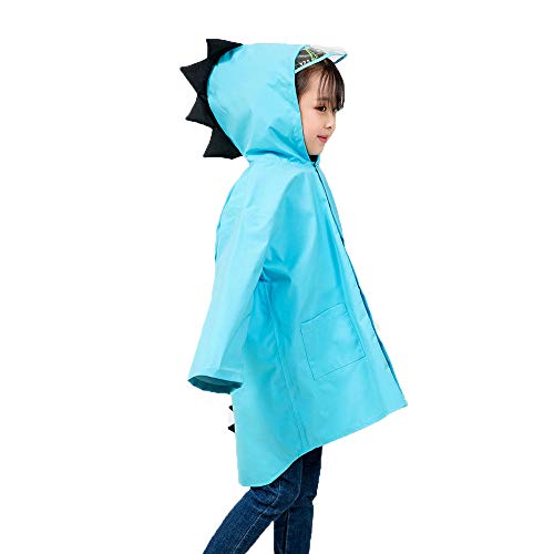 FEDBNET Chaqueta Impermeable para niños, Edad 2-6 años, Dibujos Animados para niños, Dinosaurio pequeño, Impermeable, poliéster, Lluvia
