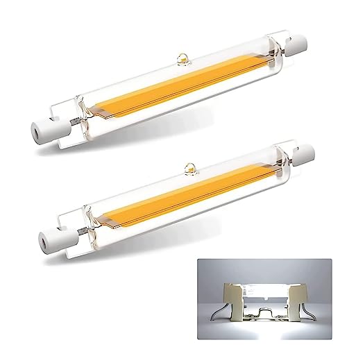 GFDYTG Bombilla LED R7S 78mm Regulables,LED R7S 78mm Blanco Frío 6000k 10W COB Bombillas Equivalente 80-100W Lámpara Halógena,iluminación de haz de 360°,1000LM,2 Pack