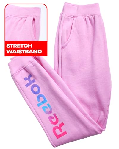 Reebok Conjunto de jogger para meninas - 2 peças moletom com capuz e moletom de moletom (tamanho: 4-